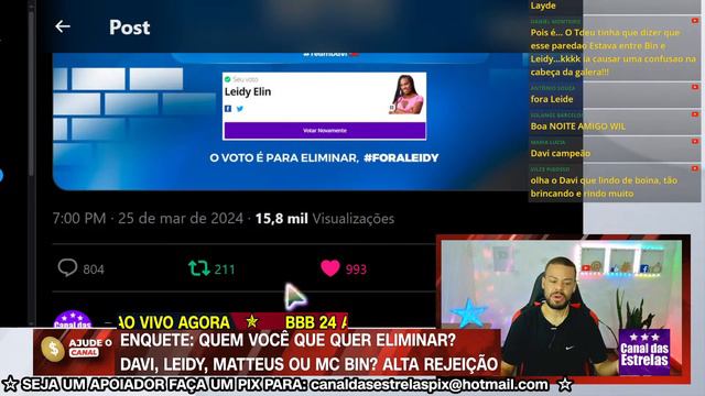 🔴BBB24 AO VIVO AGORA: ENQUETE PAREDÃO QUEM SAI LEIDY, DAVI, BIN OU MATTEUS? ATUALIZADA AGORA смотреть онлайн