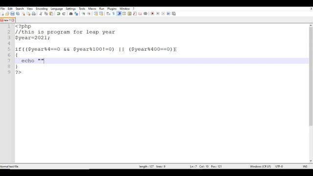WAP to find Leap year program/code in PHP смотреть онлайн
