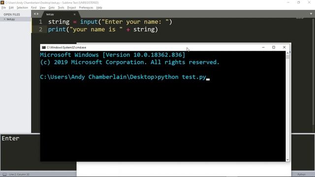 How to accept user input to python with sublime (or any other text editor) смотреть онлайн