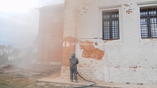 Пескоструй кирпичного фасада церкви - obrabotka.ru смотреть онлайн