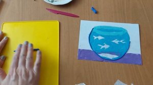 Лепка. Пластилиновая аппликация "Аквариум".