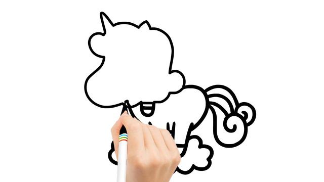 Легкий рисунок единорога, Как нарисовать милого единорога для детей, Легкие рисунки смотреть онлайн