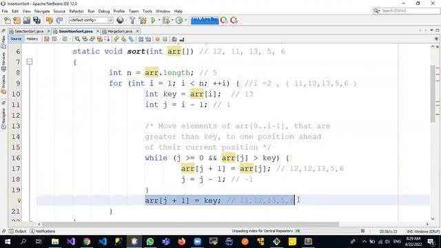 Merge , Selection and Insertion Sort in Java смотреть онлайн