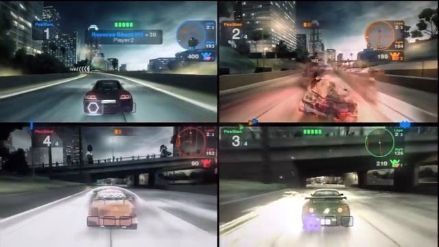 Blur- 4 players multiplayer splitscreen смотреть онлайн