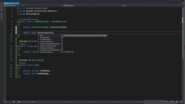 Unity JSON ile kompleks verileri nasıl kaydederiz? смотреть онлайн
