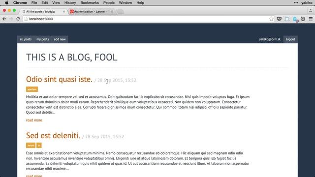 Ako spraviť Laravel blog za 2 minúty (alebo 60) (3/3) смотреть онлайн
