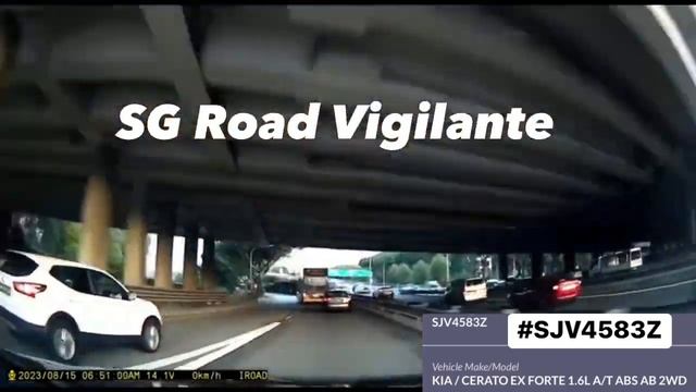 15aug2023 #SJV4583Z Kia Cerato Brake Check Camcar Stopped And Block At Slip Road Towards Expressway