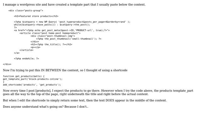 Wordpress: Combining shortcode and get_template_part смотреть онлайн