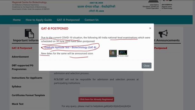 Exam Postponed JNU CEEB DBT JRF GAT B BET 2020 | #iflyNetGate смотреть онлайн