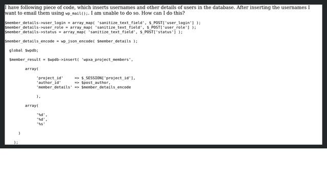 Wordpress: How to email user after inserting the username in database in WordPress? смотреть онлайн