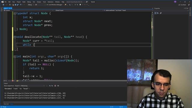 Deallocating a doubly linked list смотреть онлайн