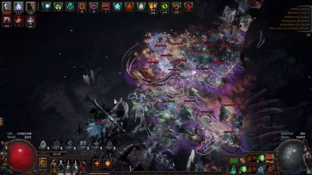 Path of exile 3.17 Arakaali Fang Necromancer 20-30 wave deathless смотреть онлайн