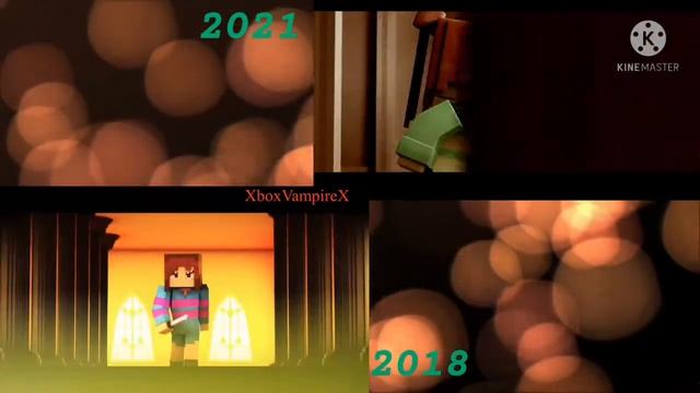 UNDERTALE Minecraft sans and frisk-(есть любовь ли в твоём сердце)2018 VS 2021 animation смотреть онлайн