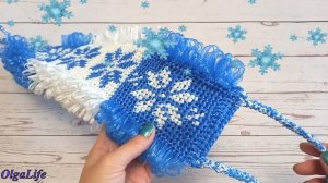 #Мочалка крючком "СНЕЖИНКА"❄❄❄ / Узор по клеточкам /Подробный обзор / #идея_подарка_на_новый_год