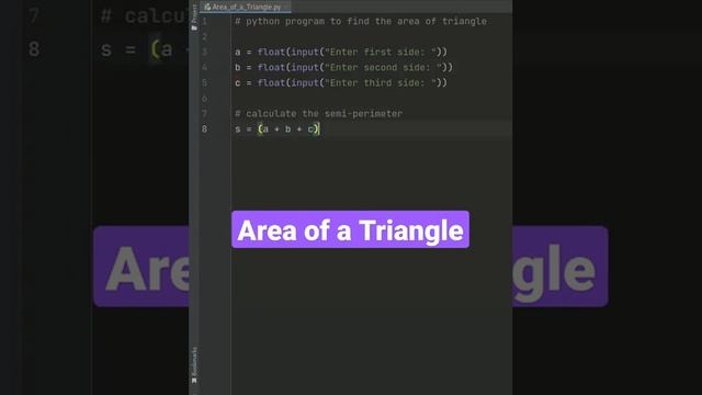 Python program to Calculate the Area of a Triangle смотреть онлайн