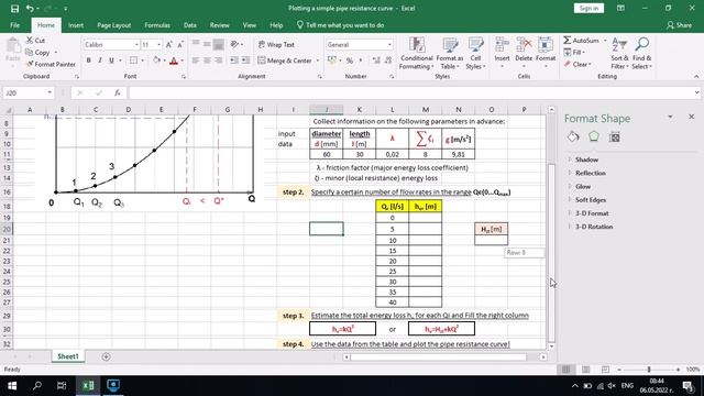 How to plot (in #Excel) a simple pipe resistance curve in 4 steps - student tutorial (English subs) смотреть онлайн
