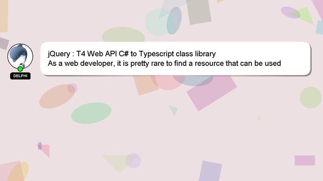 jQuery : T4 Web API C# to Typescript class library смотреть онлайн