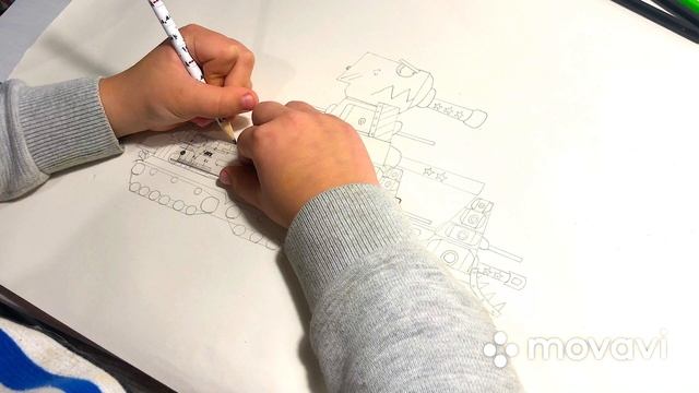 Как нарисовать танк КВ-44 карандашом / пошаговая инструкция смотреть онлайн
