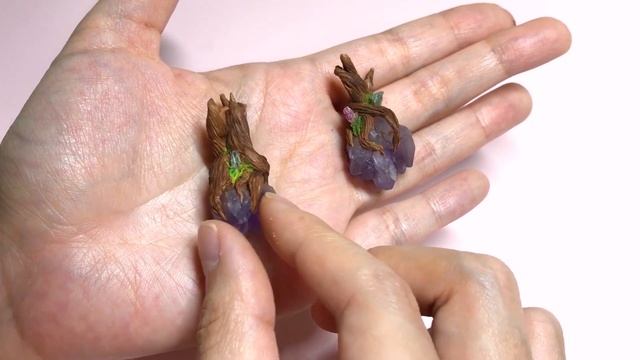 HANDMADE Tutorial Polymer Clay jewelry ：Make a Tree of Life Pendant with Amethyst(DIY FIMO) смотреть онлайн