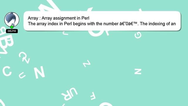 Array : Array assignment in Perl смотреть онлайн
