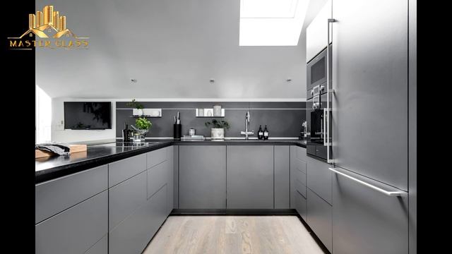 Дизайн Серая Кухня с Черной Столешницей 2023