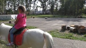 Катание на лошадях для детей. Влог  Настя, катается на лошадке Фее в Омске. Хотим лошадь.