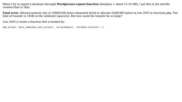 Wordpress: How can transfer get so large when exporting data (15-16MB to over 10GB)? смотреть онлайн