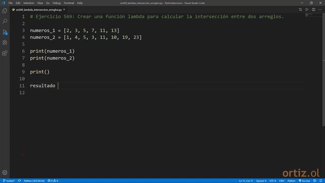 Python - Ejercicio 569: Crear una Función Lambda para Calcular la Intersección entre Dos Arreglos смотреть онлайн