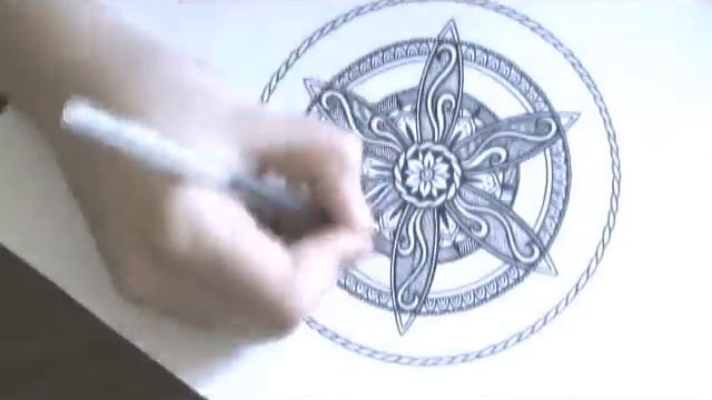 Мандала. Рисование гелевой ручкой./Mandala. Speed drawing. смотреть онлайн