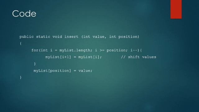 Inserting Element At Given Position In Array-based List in Java смотреть онлайн