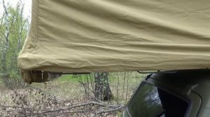 АП-1. Автомобильная палатка времен СССР на крышу автомобиля НИВА. Самодельный рундук в багажник.