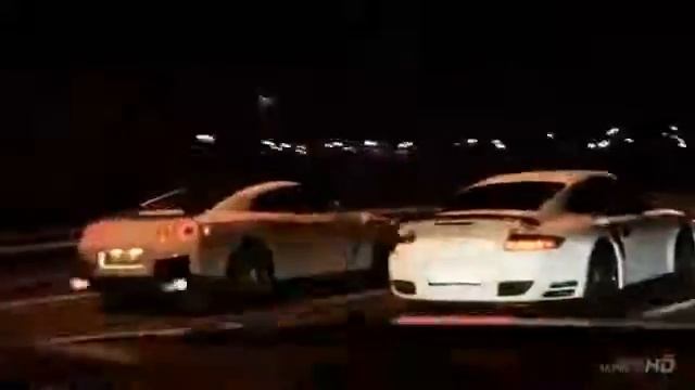Street Race: Ferrari F430 vs Two Nissan GTR R35 vs Porsche 911 Turbo смотреть онлайн