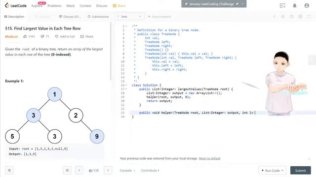 Leetcode 515 - Find Largest Value in Each Row (JAVA, Solution Explain!) смотреть онлайн