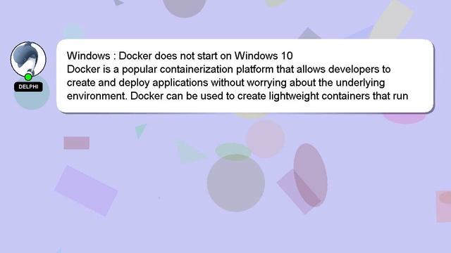 Windows : Docker does not start on Windows 10 смотреть онлайн