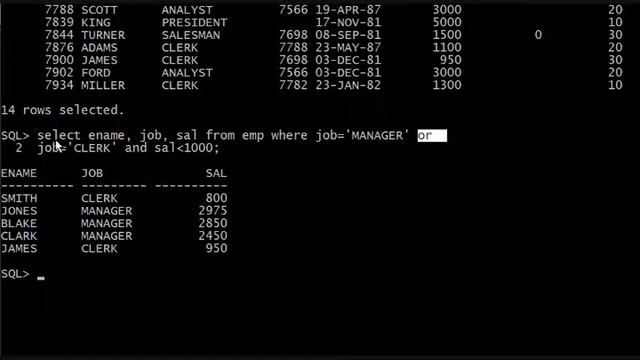 14: Oracle SQL - OR operator смотреть онлайн