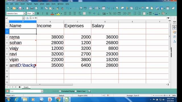 Libre office Calc Sheet menu Practical part 1 hd смотреть онлайн