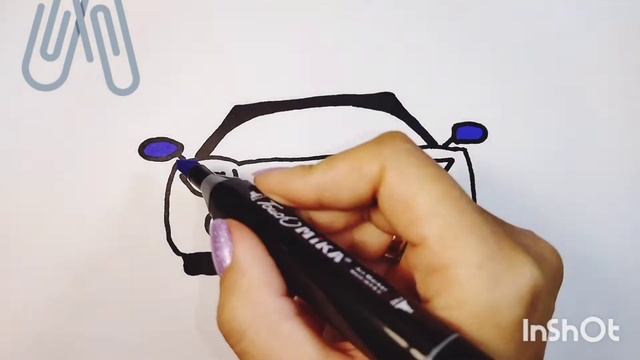 Как нарисовать машину. Рисование для детей)) How to draw a car. Drawing for children)) смотреть онлайн