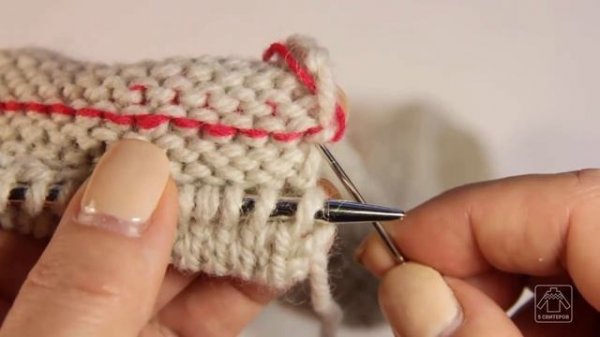 завершение вязания подгибом ¦ как выполнить подгиб в конце вязания