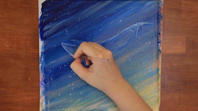Flying Whale Constellation｜Acrylic Painting on Canvas Step by Step #457｜Satisfying ASMR смотреть онлайн