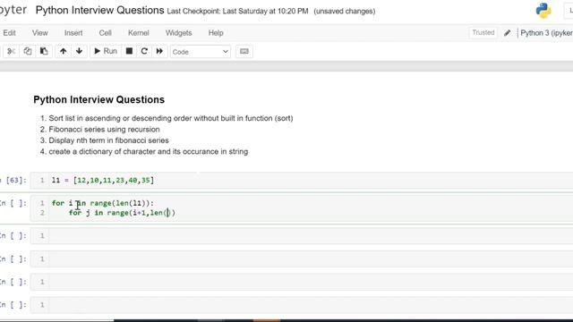 Python Coding Interview Question | Sort List Without using built in function [Frequently Asked] смотреть онлайн
