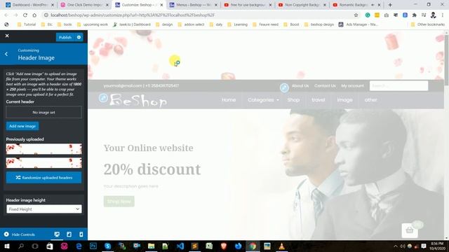 BeShop WordPress Theme header setup Tutorial смотреть онлайн