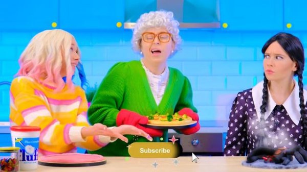 Wednesday vs Grandma Cooking Challenge | Funny Challenges by BaRaDa
