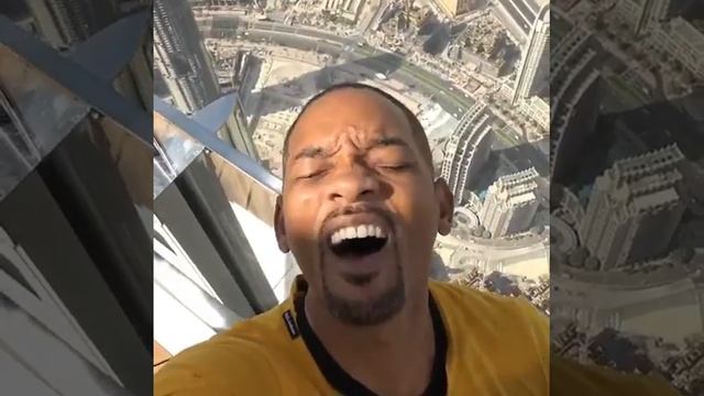 Hollywood Actor Will Smith On Burj Khalifa Dubai.