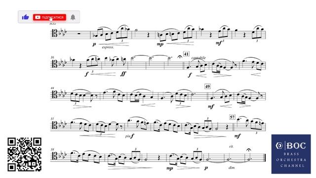"Мелодія" (фа мінор) - Б. Лятошинський, для тромбона з фортепіано Trombone Solo play along смотреть онлайн