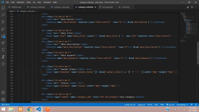 PHP Blog Admin Panel 13: Category edit and update data from database in php mysql смотреть онлайн