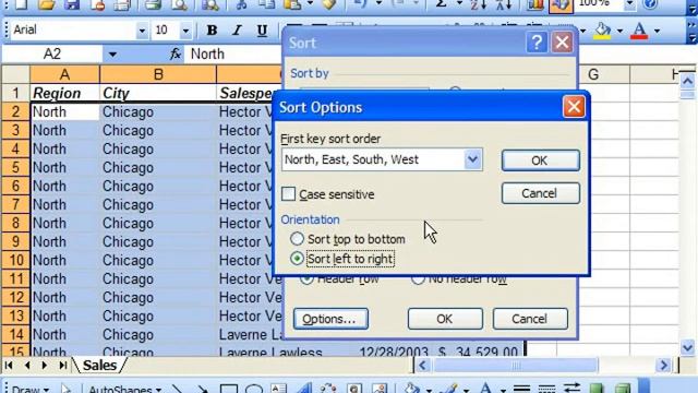 Excel 2003 Tutorial Sorting Options Microsoft Training Lesson 26.3 смотреть онлайн