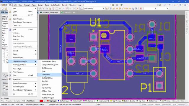Altium PCB 1 cara- Archivos Gerber смотреть онлайн