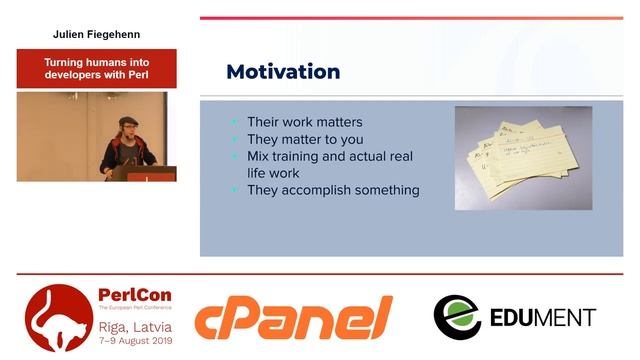Julien Fiegehenn. Turning humans into developers with Perl смотреть онлайн