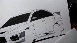 How to draw Mitsubishi Lancer | Как нарисовать Мицубиси Лансер | Realistic drawing Mitsubishi Lance