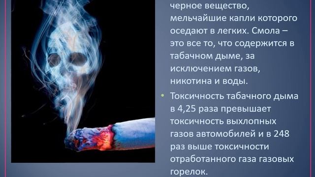 Зажженная сигарета — это химическая фабрика